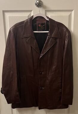 VTG 70s Reed Sportswear Leather Jacket Blazer Brown Rust L “AS IS”
